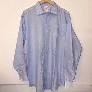 Brooks Brothers Blue Dress Shirt Classic Cotton Formal Wear 17-34